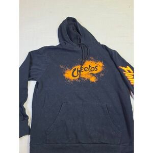 Cheetos Flamin Hot Black Graphic Hoodie Mens Large Stay Cheesy Chester Cheetah